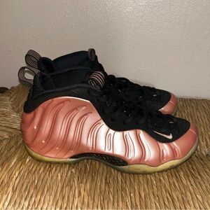 Nike Men's Metallic Rose and Black Foamposite Sneakers